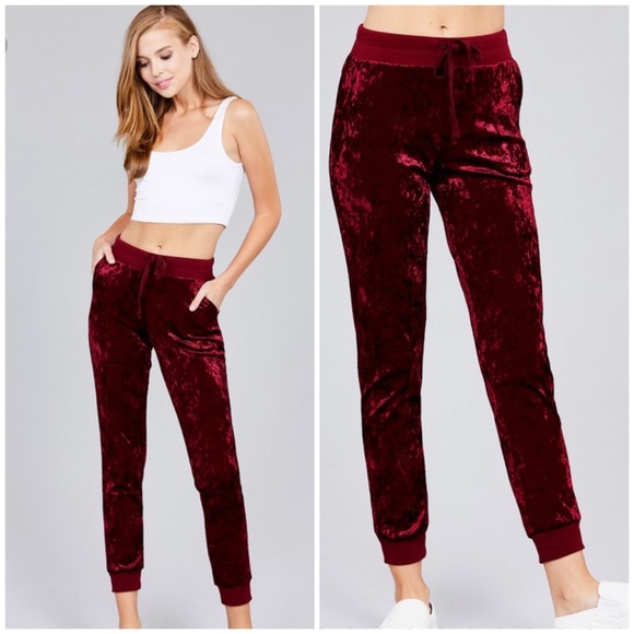 BLACK ICE VELVET DRAWSTRING - PANT - Picture 4 of 4